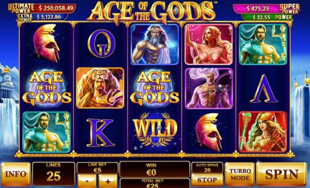 L'RTP della slot Age of the Gods che esiste anche in versione gratis demo.