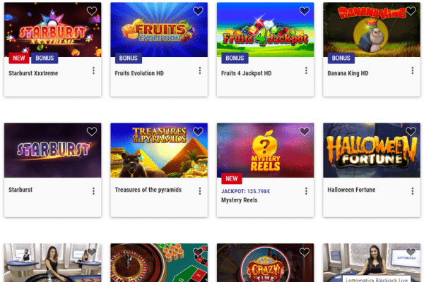 Giochi e software di Lottomatica Casino online.