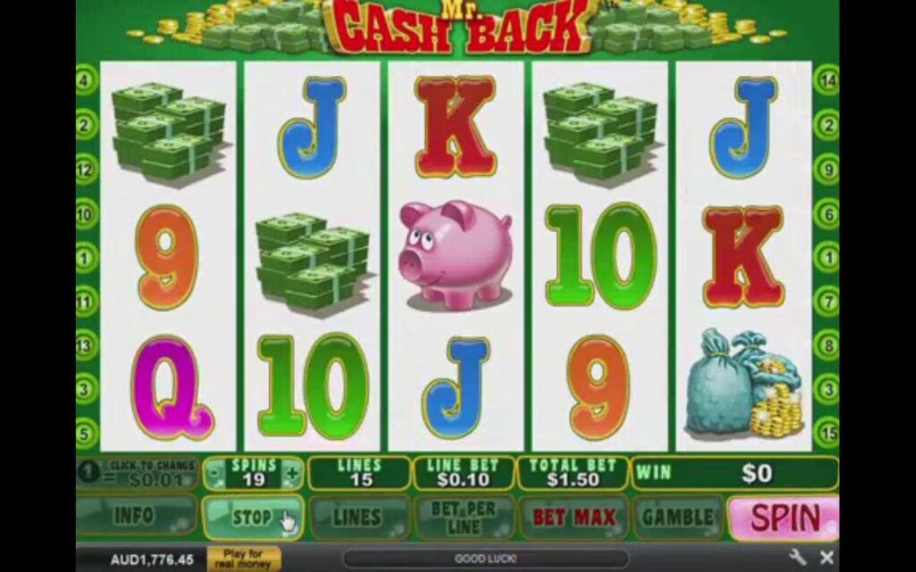 Vediamo i simboli della slot Mr Cashback di Playtech.