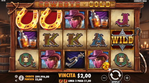 Le caratteristiche di Cowboys Gold slot machine di Pragmatic Play.