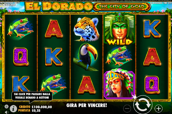 I simboli di El Dorado the City of Gold slot machine online di Pragmatic Play.