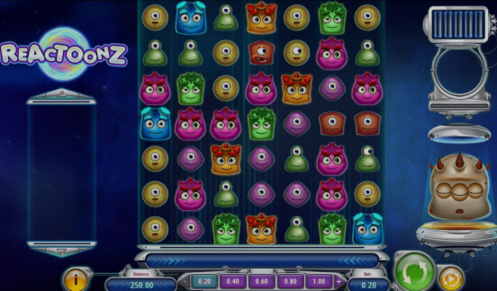 I simboli della Reactoonz slot machine di Play'n Go.