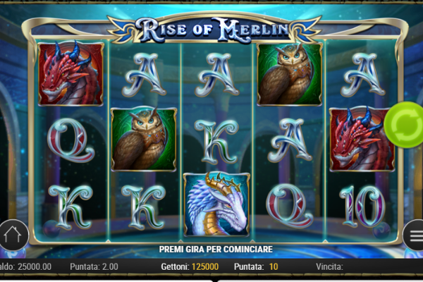 Le caratteristiche di Rise of Merlin slot di Play'n Go.