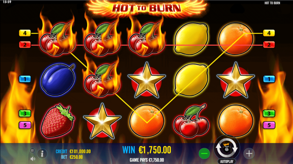 I simboli di Hot to Burn slot machine.