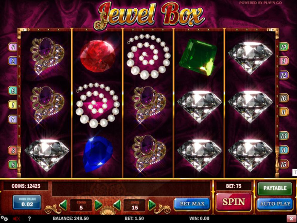 I simboli di Jewel Box slot machine di Play'n Go.
