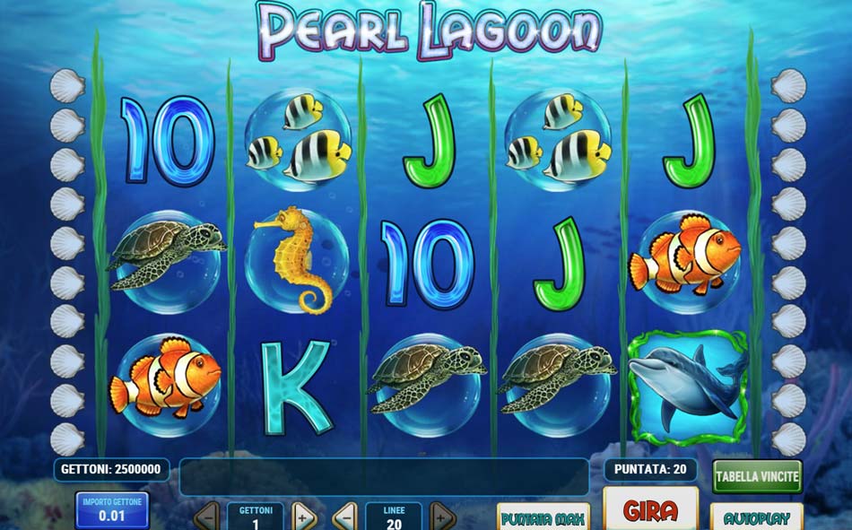 I simboli di Pearl Lagoon slot machine.