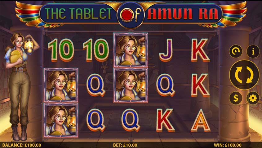 La grafica di The Tablet of Amun Ra slot machine.