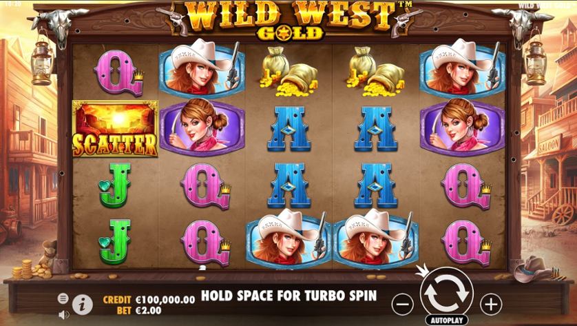 I simboli di Wild West Gold slot machine.