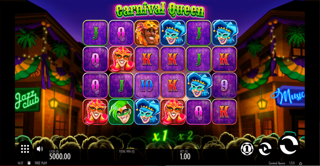 La grafica di Carnival Queen slot machine.