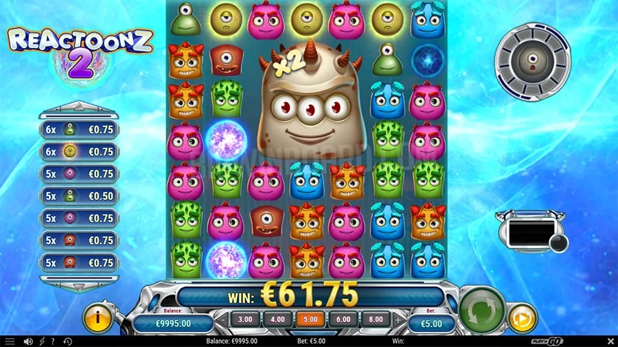 La grafica di Reactoonz 2 slot machine di Play'n Go.