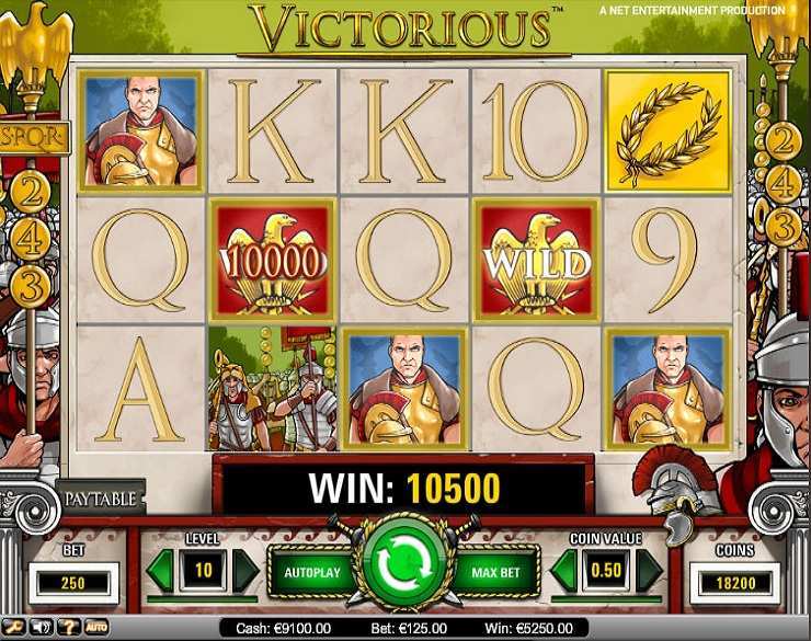 Grafica di Victorious slot machine.