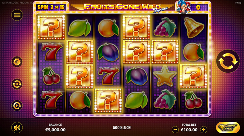 La grafica di Fruits Gone Wild Supreme slot machine.