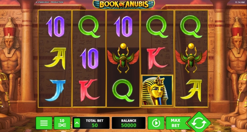 I simboli di Book of Anubis slot machine di Stakelogic.