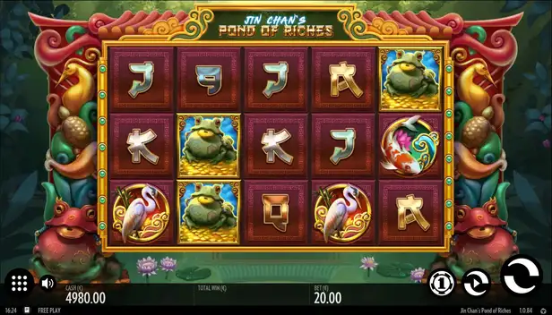 La grafica di Jin Chan's Pond of Riches slot machine.