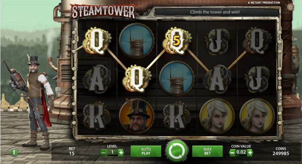 I simboli di Steam Tower slot machine.