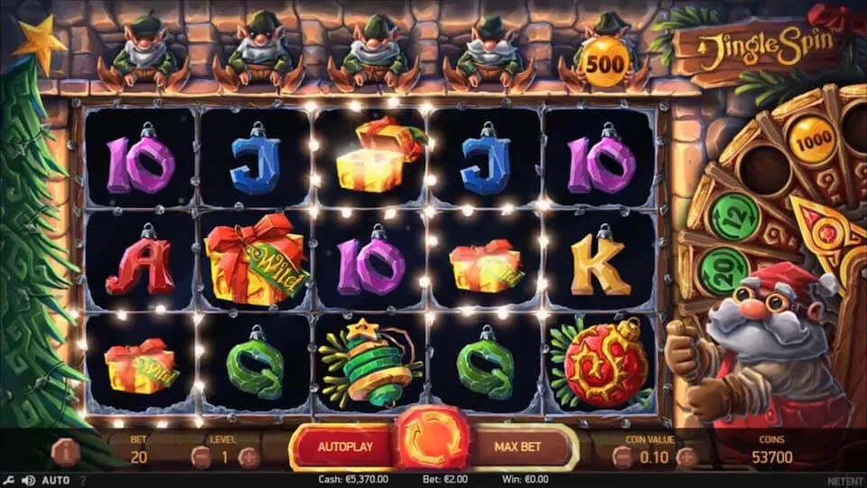 I simboli di Jingle Spin slot machine.