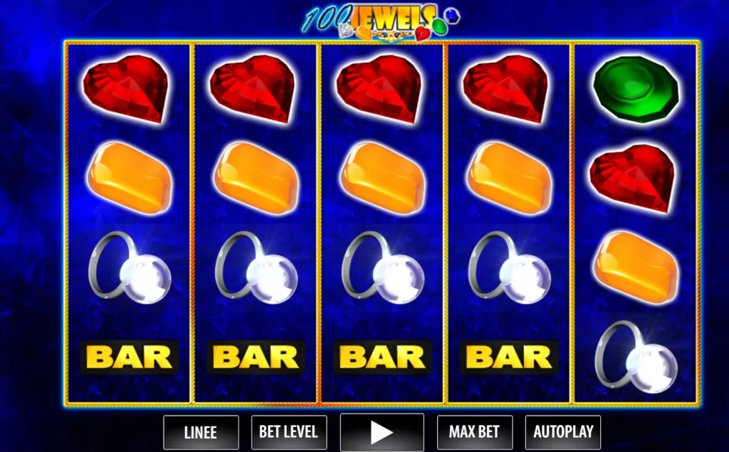Grafica di 100 Jewels slot machine online.