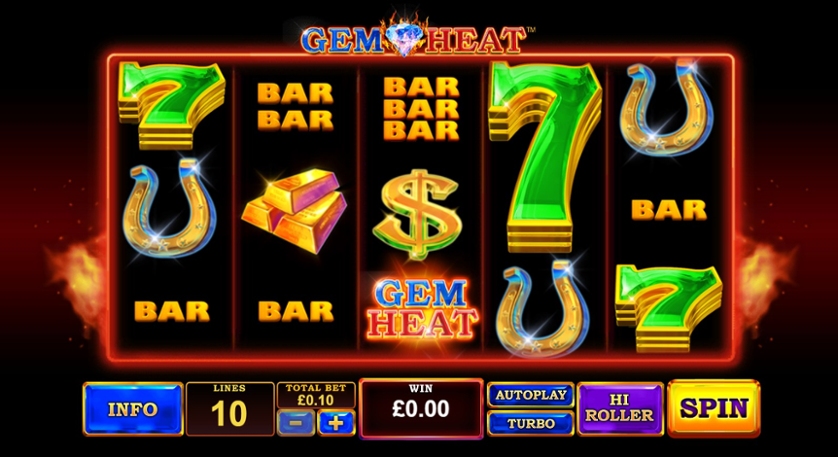 Simboli della slot machine Gem Heat di Playtech.