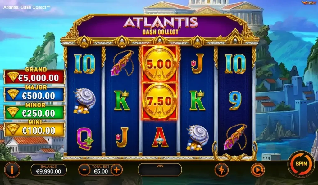 Simboli di Atlantis Cash Collect slot.