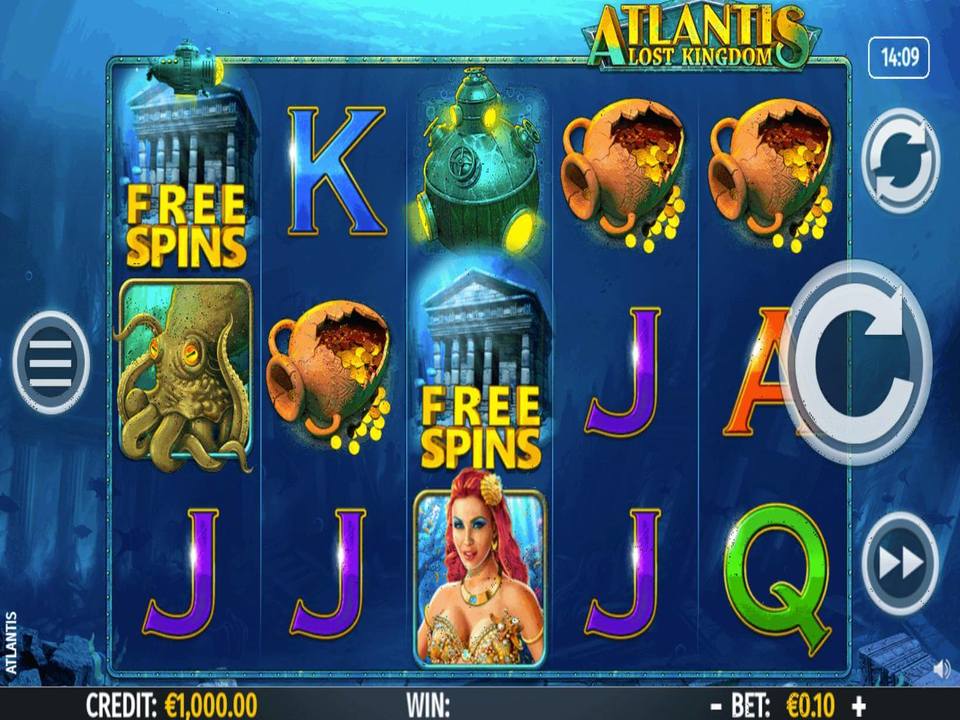 Simboli di Atlantis Lost Kingdom slot machine.