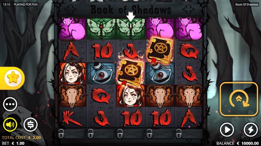 Simboli di Book of Shadows slot machine.