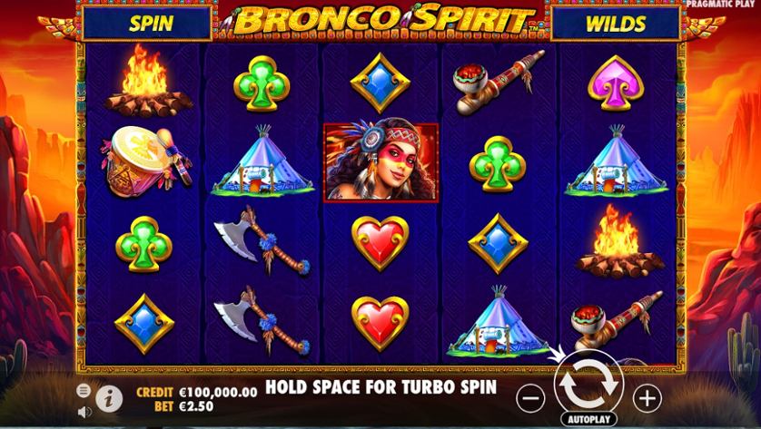 Simboli della slot Bronco Spirit.