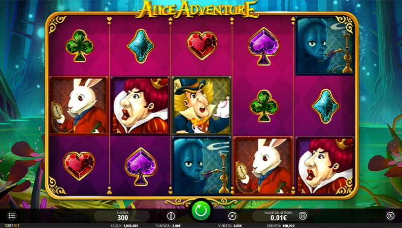 Simboli di Alice Adventure slot machine.