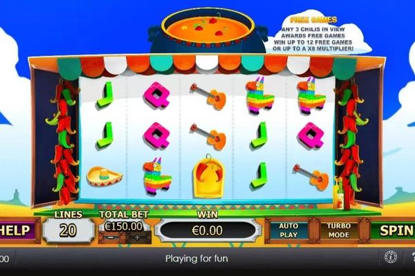 Simboli di Chili Eruption Thundershots slot machine.