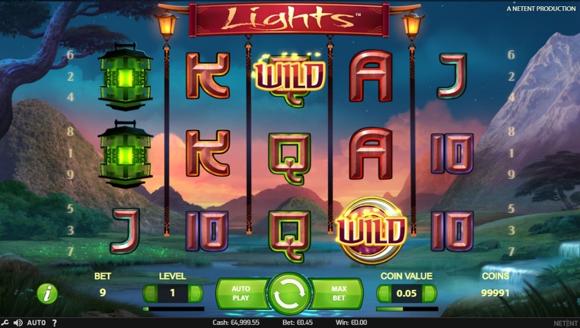 Simboli della slot Lights di NetEnt.