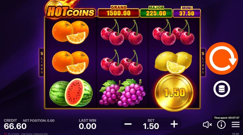Simboli della slot Hot Coins Hold and Win.